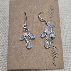 Elegant Silver Moonstone Drop Earrings